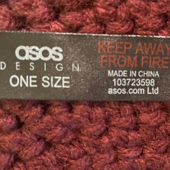 Asos Design Brown / Burgundy Crochet Beret - Picture 5 of 6